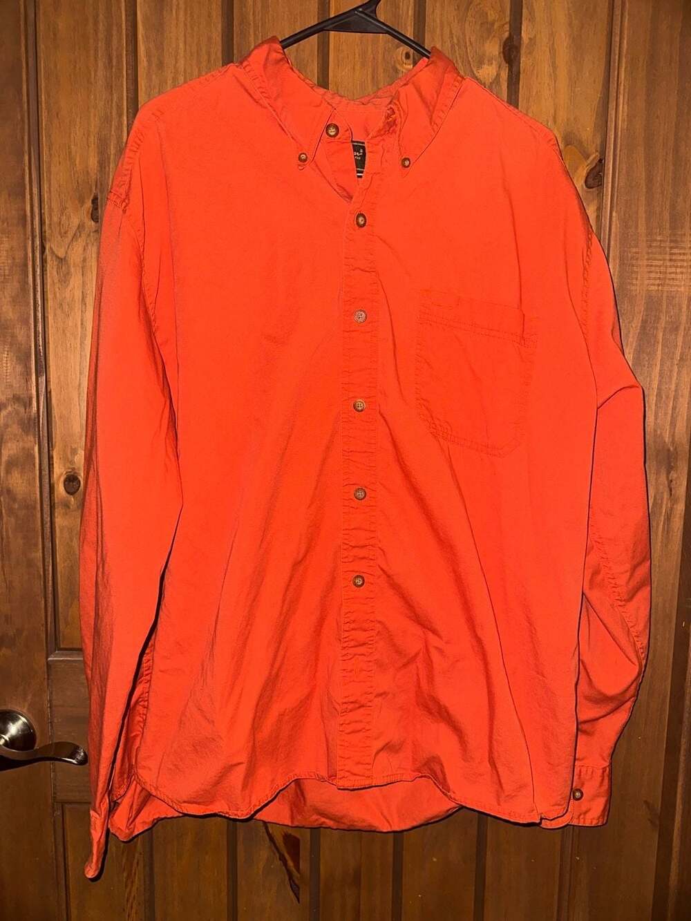 Eddie Bauer Authentic Outdoor Outfitter Orange Long Sleeve Button-Down Shirt Men